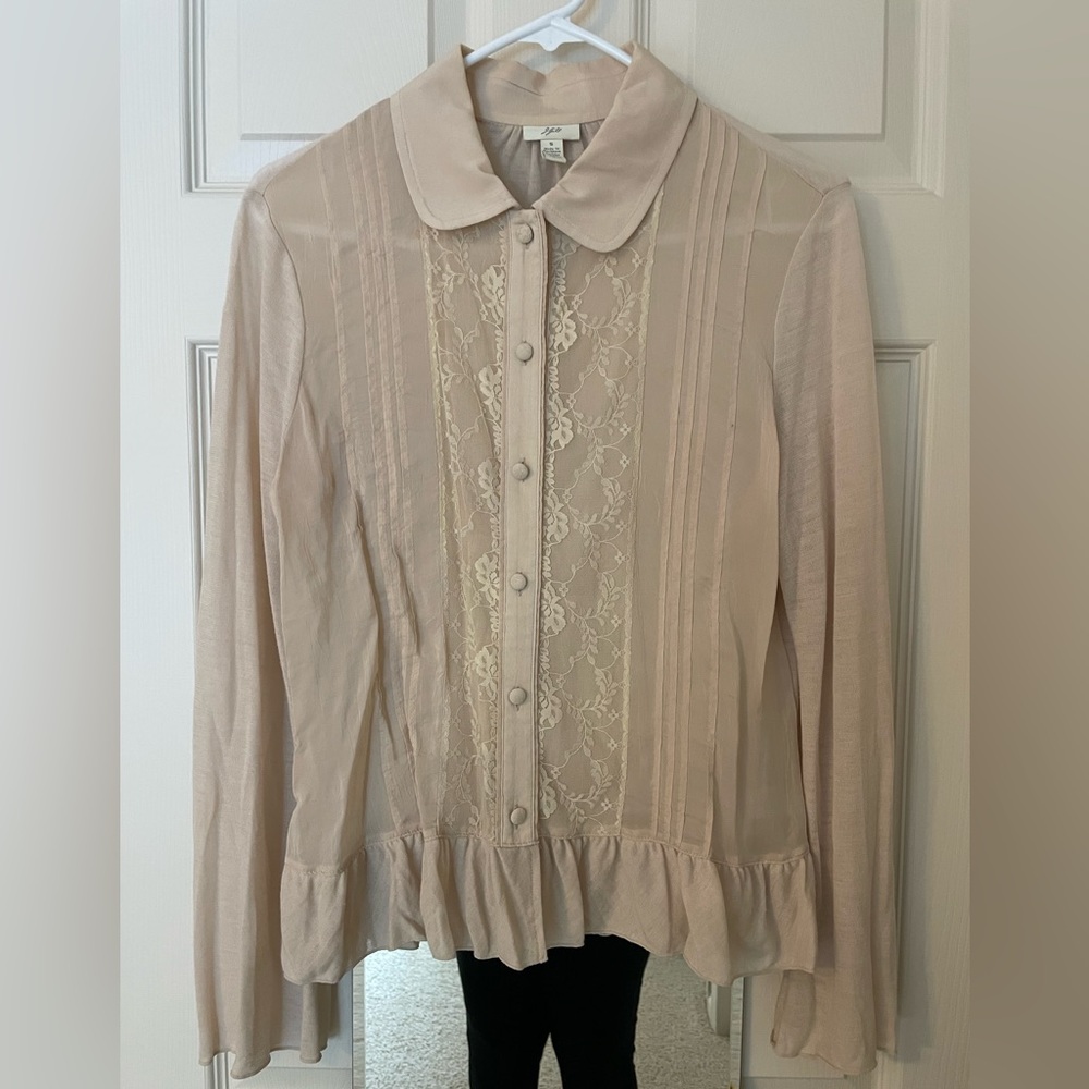 J.Jill sheer pale pink blouse S